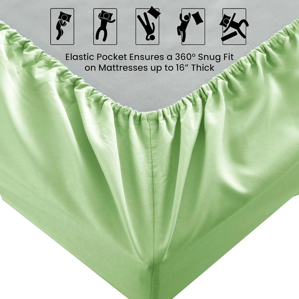 Easy to Fit 360 Elastic Microfiber Sheets - 16 Inches Deep Pocket - Wrinkles Fade Resistant