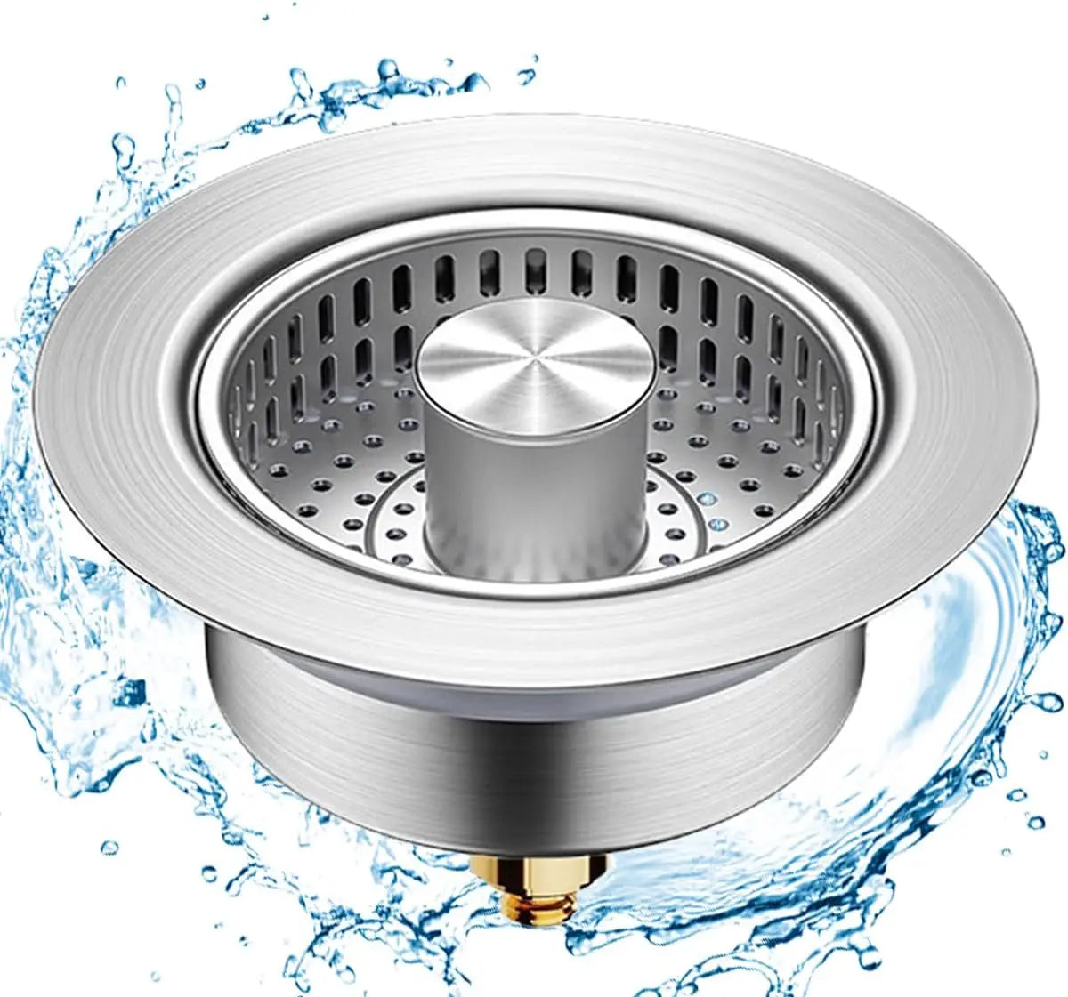 3 in 1 Kitchen Sink Drain Strainer, Universal Stainless Steel Kitchen Sink Stopper,