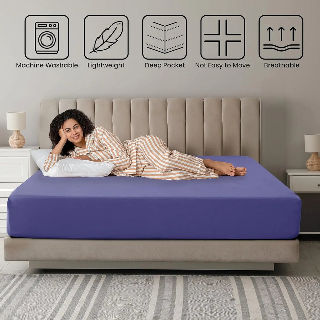 Easy to Fit 360 Elastic Microfiber Sheets - 16 Inches Deep Pocket - Wrinkles Fade Resistant
