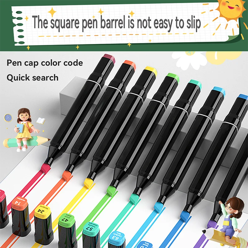 168 Color Double-Ended Alcohol Marker Pen, Permanent Color Development, Suitable  for Painting, Sketching,