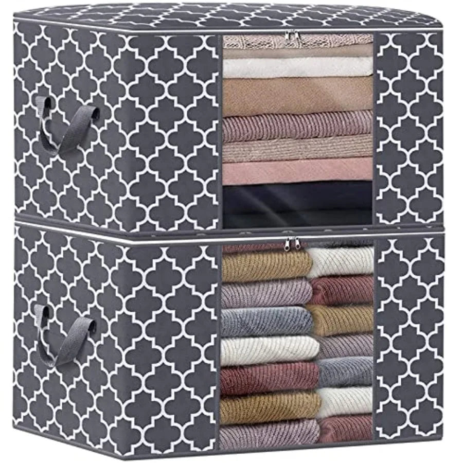 Storage Bags, Large Blanket Clothes Organization and Storage Containers for Bedding, Comforters, Foldable Organizer