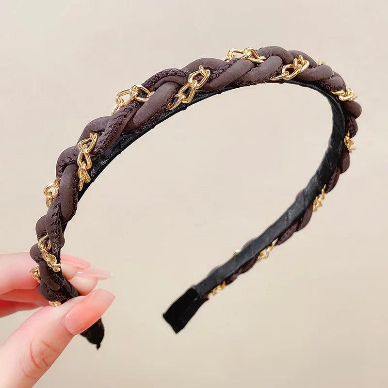 New Women Twined Exquisite Hairbands Lady Temperament Thin Edge Hair