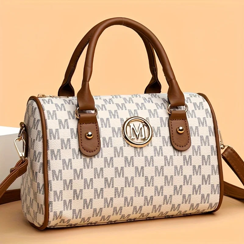 1Pc New Style Shoulder Bag with M” Word Pattern, with Detachable Shoulder Strap, Handbag