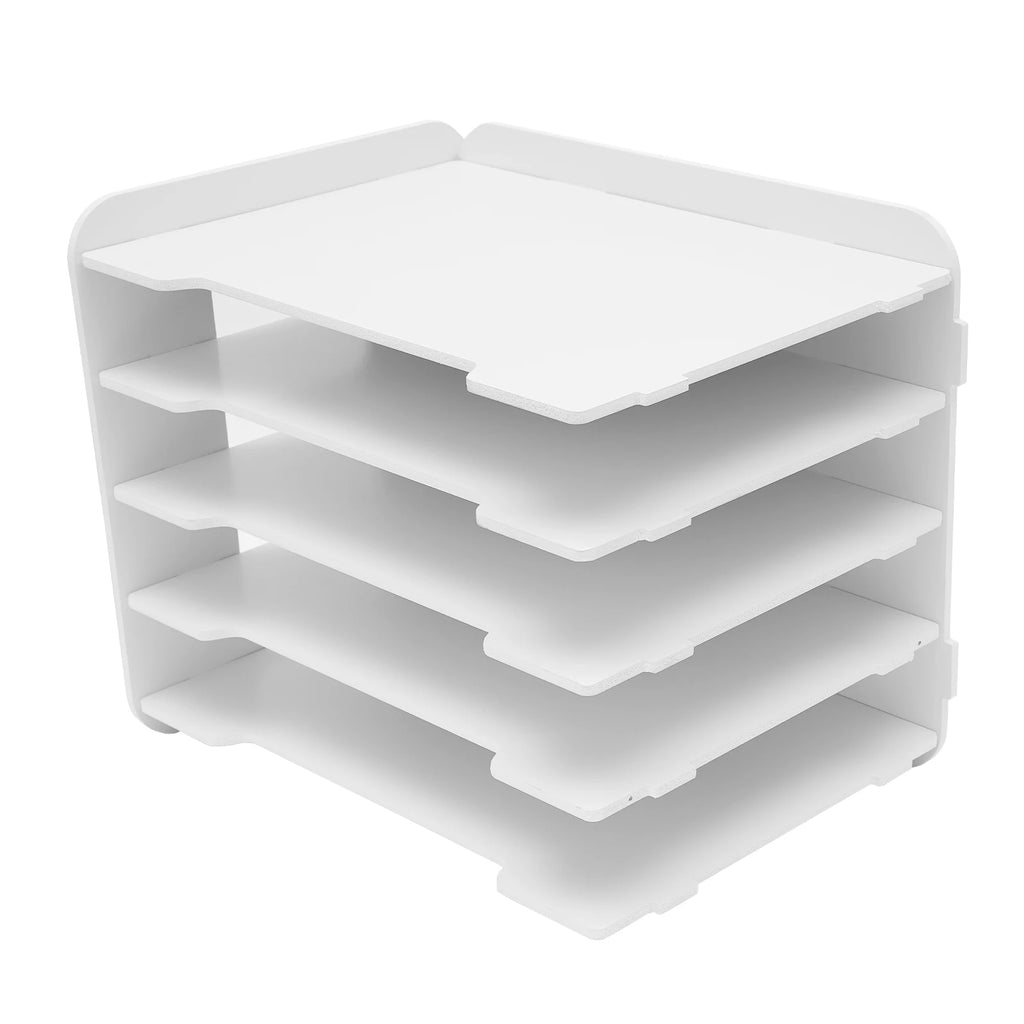 5-Layer File Organizer with Multifunctional Top Shelf, Dustproof Design, Home or Office Storage