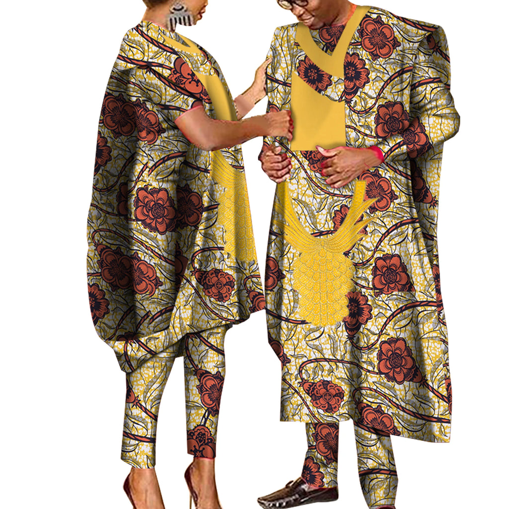 Couples African Clothes African Print Dashiki Dresses for Men Women Robe African Wedding Party Dress