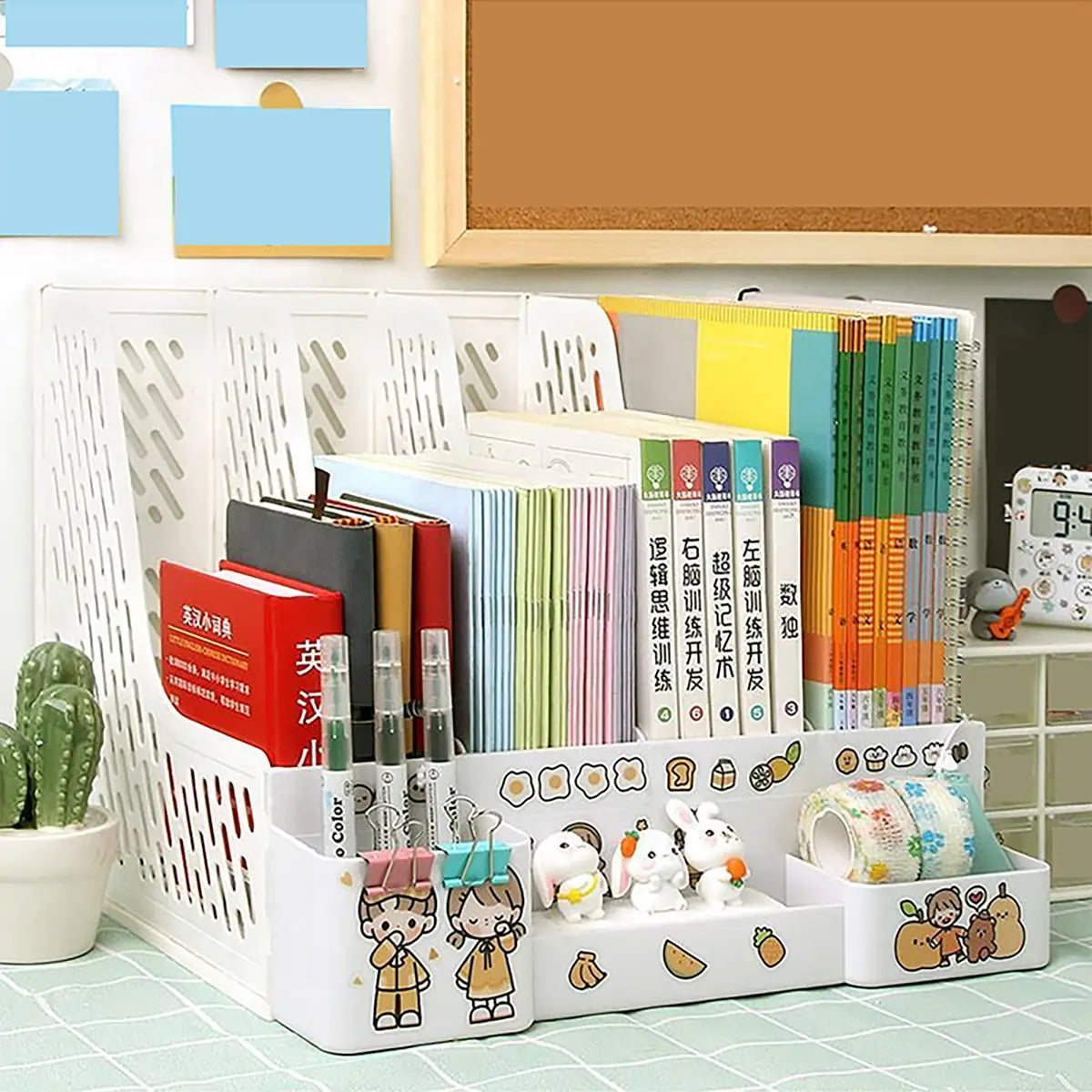 Multi-color  folder storage box desktop file  basket multi-layer shelf office bookshelf