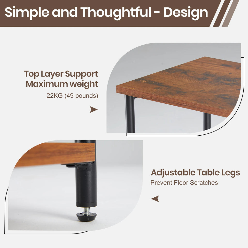 End Table Side Tables with Adjustable Feet Small Nightstand for Bedroom Living Room Office