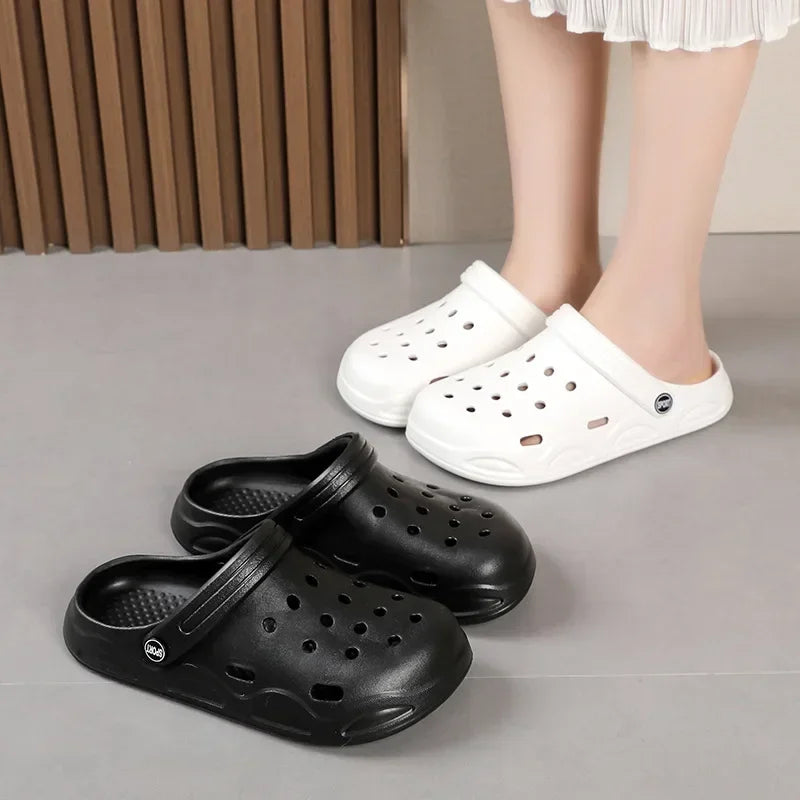 Men's Summer Outdoor Wear Half-Covered Heel Garden Beach Shoes Couple's Clog Shoes