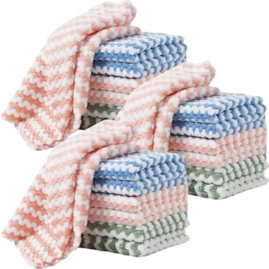 21 Pack Kitchen Towels Dish Towels Absorbent Reusable 10 x 10 Lint Free Cloths
