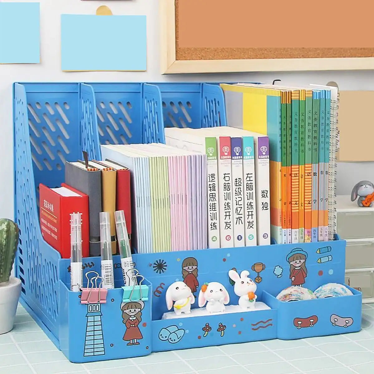Multi-color  folder storage box desktop file  basket multi-layer shelf office bookshelf
