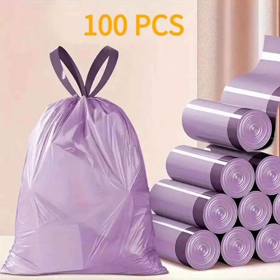100pcs Household Portable Trash Drawstring Bags,