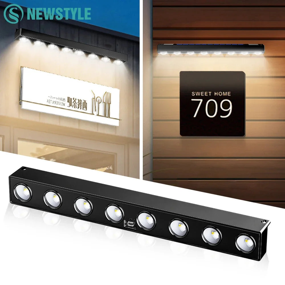 Solar Wall Light Outdoor 4/6/8LED Waterproof  Lights Garden  Porch Patio Deck Balcony