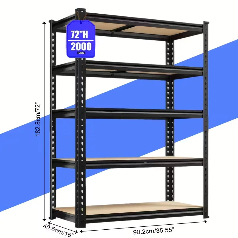 Adjustable Metal Double Layer Column Shelving,  Rack for Warehouse, Basement, Kitchen