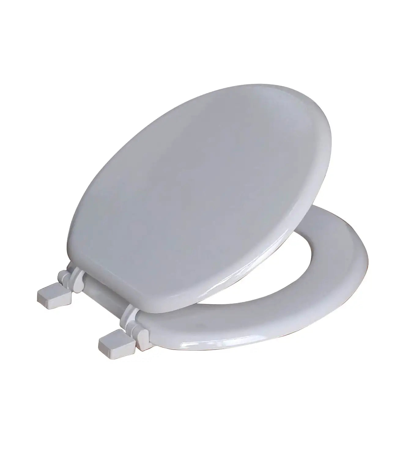 Toilet Seat White Round Molded Wooden
