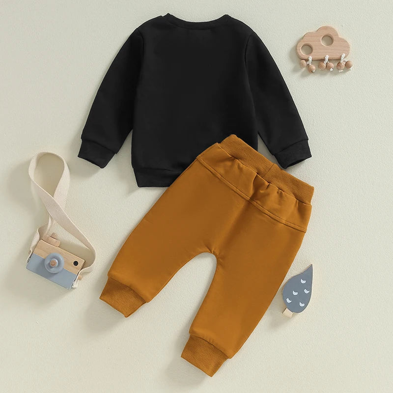 Toddler  Fall Winter Clothes Mamas Little Boy Outfit Letter Long Sleeve Sweatshirts  Jogger Pants Set