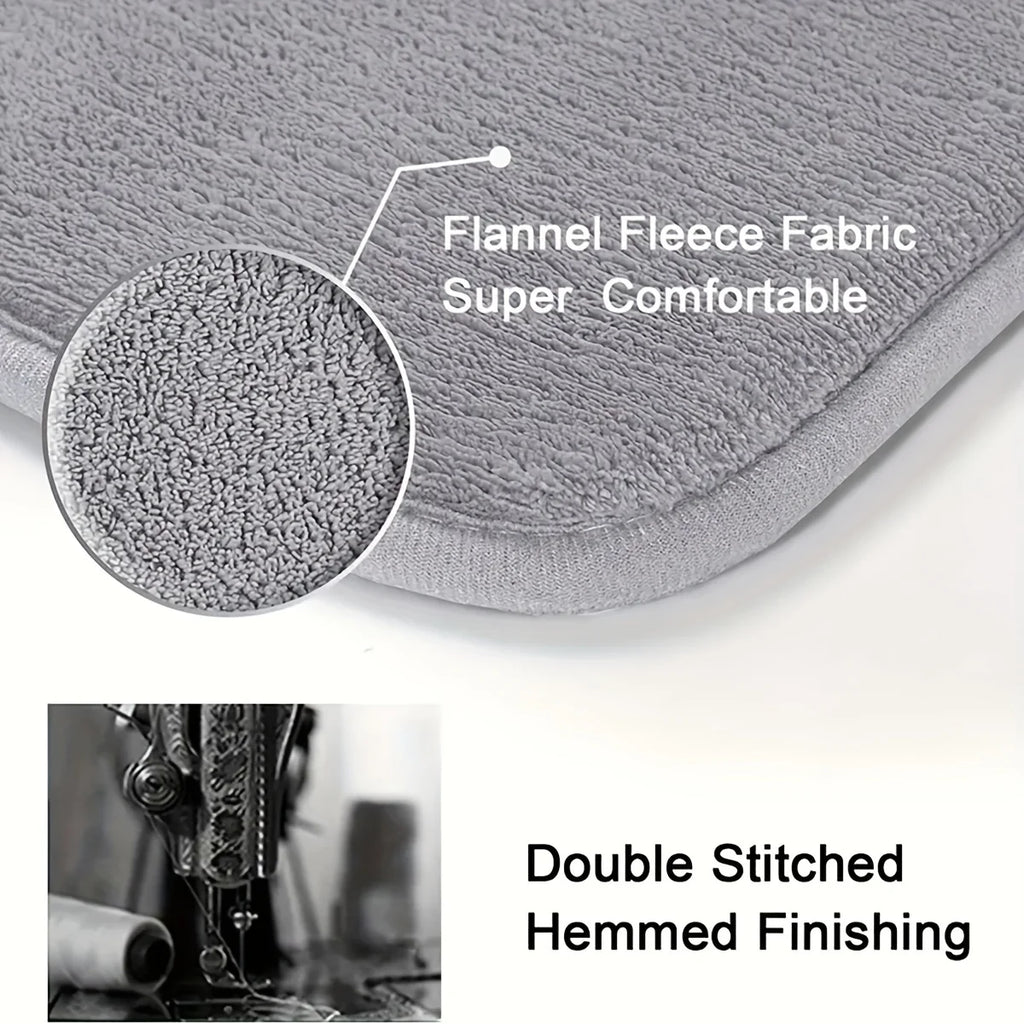 Soft Plush Kitchen Mat Square Flannel Water Absorbent Non Slip Rug for Bathroom Toilet Entrance Hallway