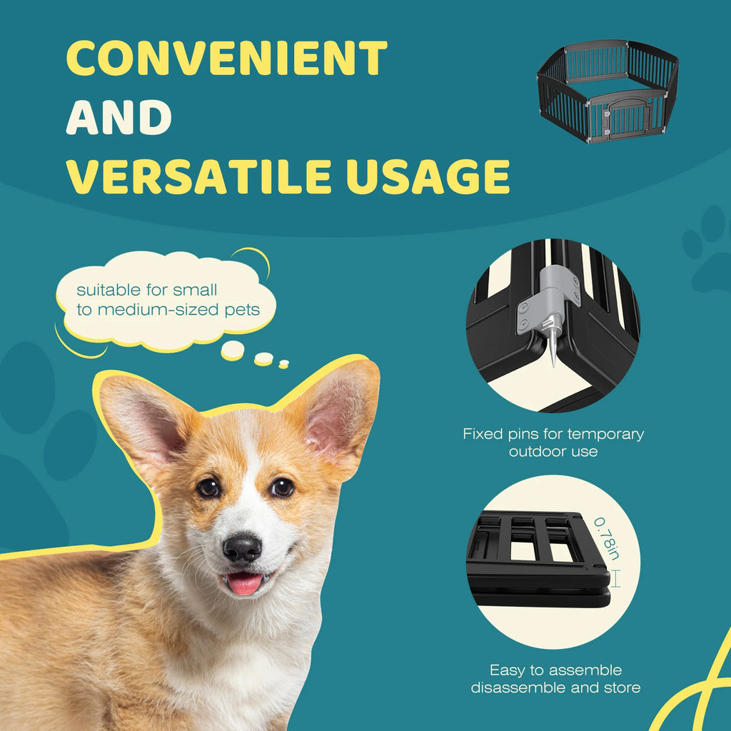 Dog Playpen 6 Panel  Pet Fence for  Indoor Outdoor Folding Portable  Playpen
