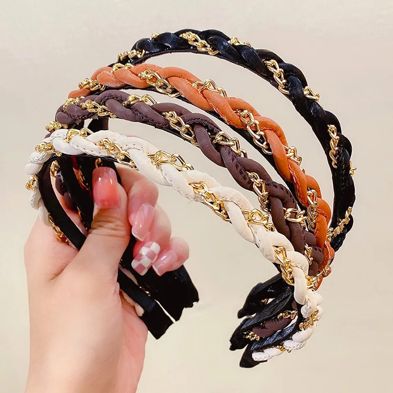New Women Twined Exquisite Hairbands Lady Temperament Thin Edge Hair