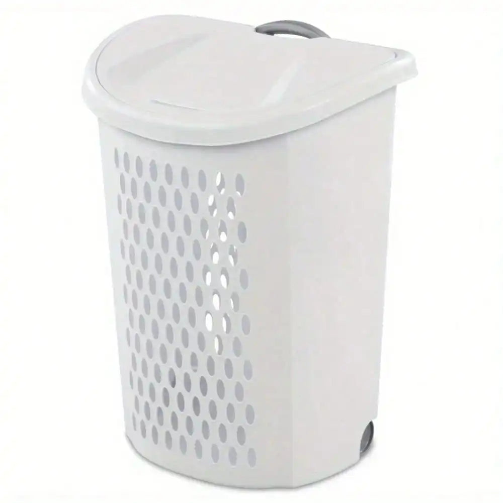 Plastic wheel laundry basket, flip design with wheels for storage  and transport clothes