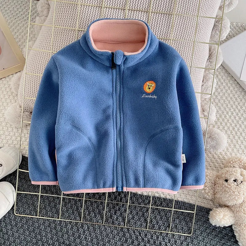 Boys Girls cardigan jacket Winter Kids Warm Hooded Causal Toddler Outerwear