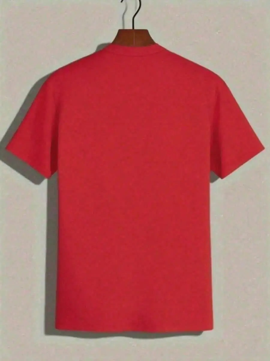 Homme Men's Solid Color Round Neck Short Sleeve T-Shirt