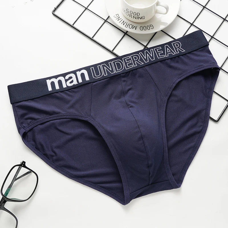 Men's Underwear Briefs  Sexy Breathable Male Lingerie Solid Color Triangle Underpants