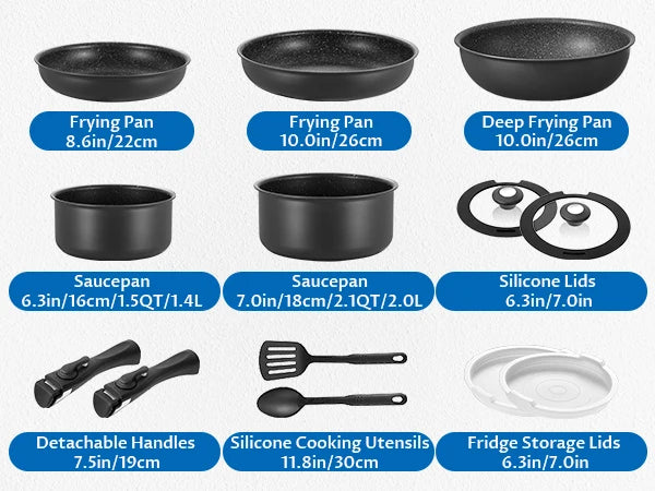 Induction Cookware , Nonstick Pots and Pans Set  Stackable