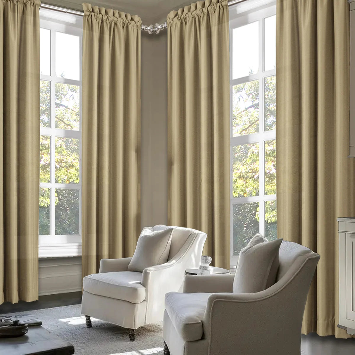4pcs Light Filtering Curtains - Elegant Color Fade-Resistant  with Rod , Perfect for Living Room, Bedroom