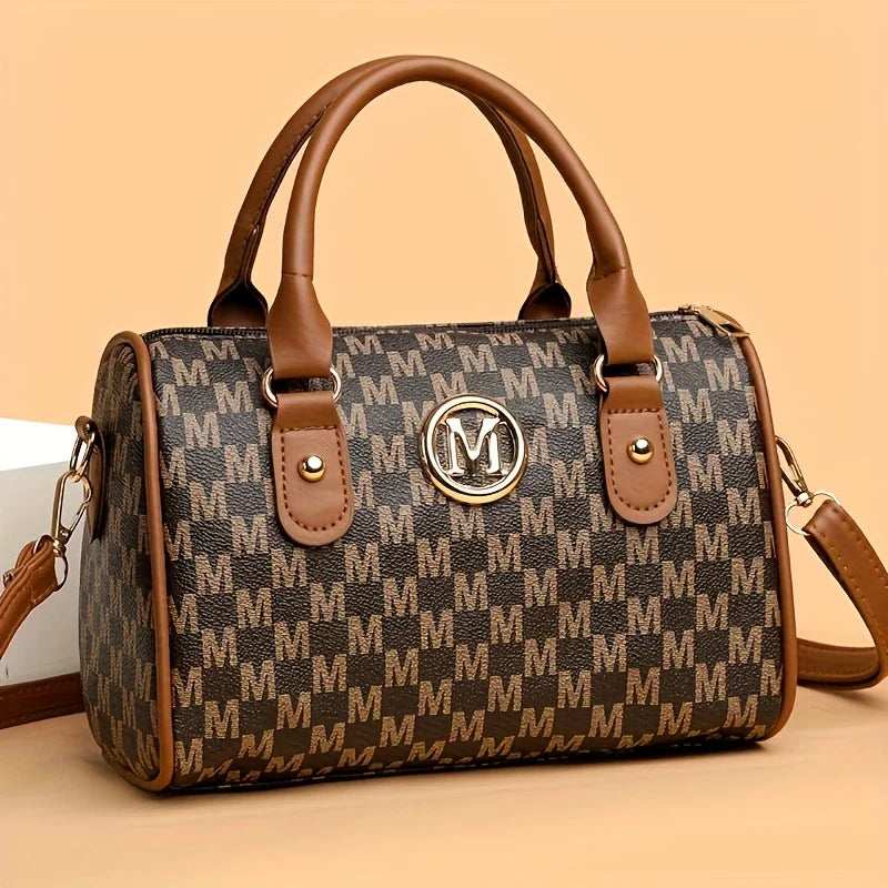 1Pc New Style Shoulder Bag with M” Word Pattern, with Detachable Shoulder Strap, Handbag