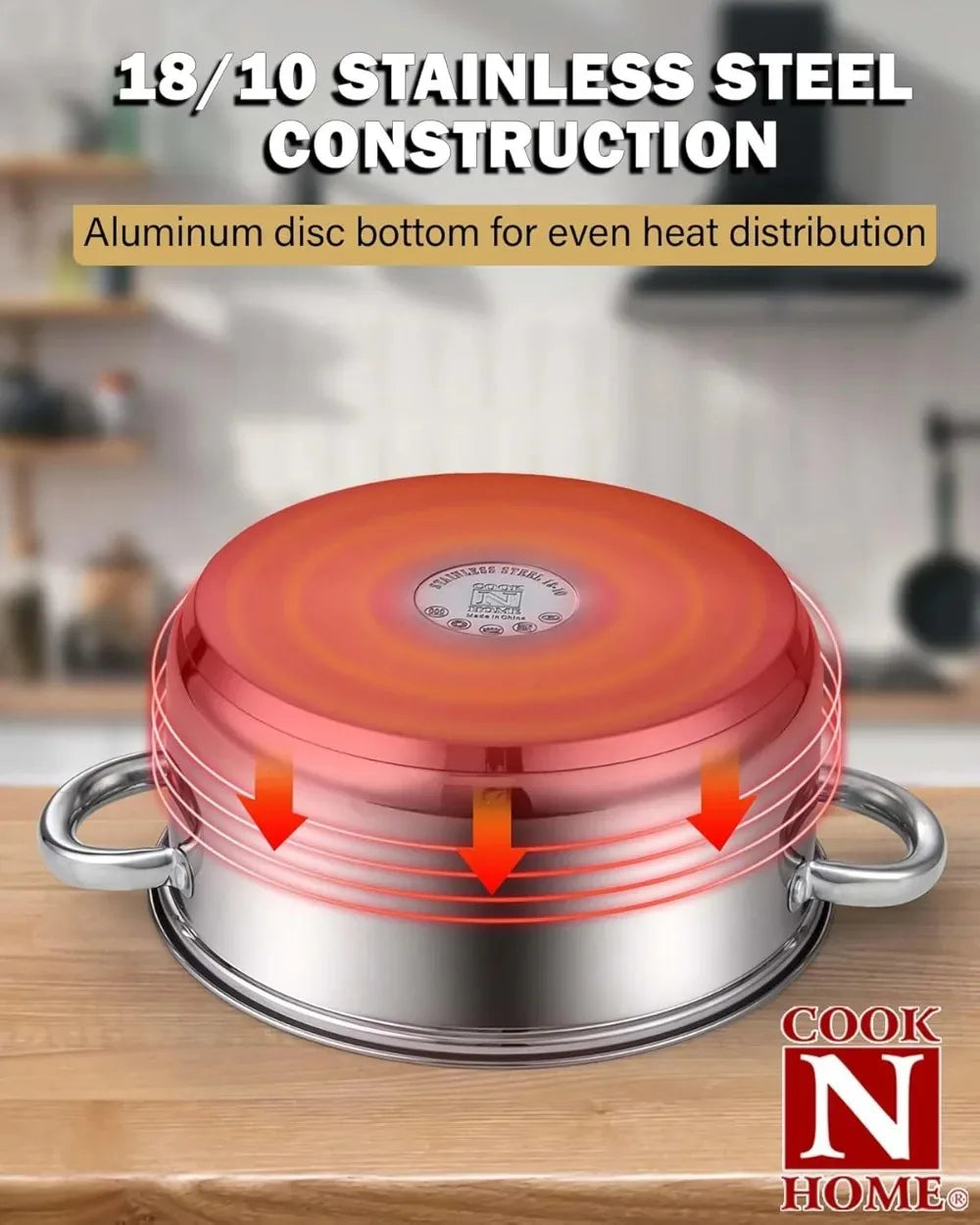 Kitchen Cookware Sets, 12-Piece Basic Stainless Steel Pots and Pans, Silver