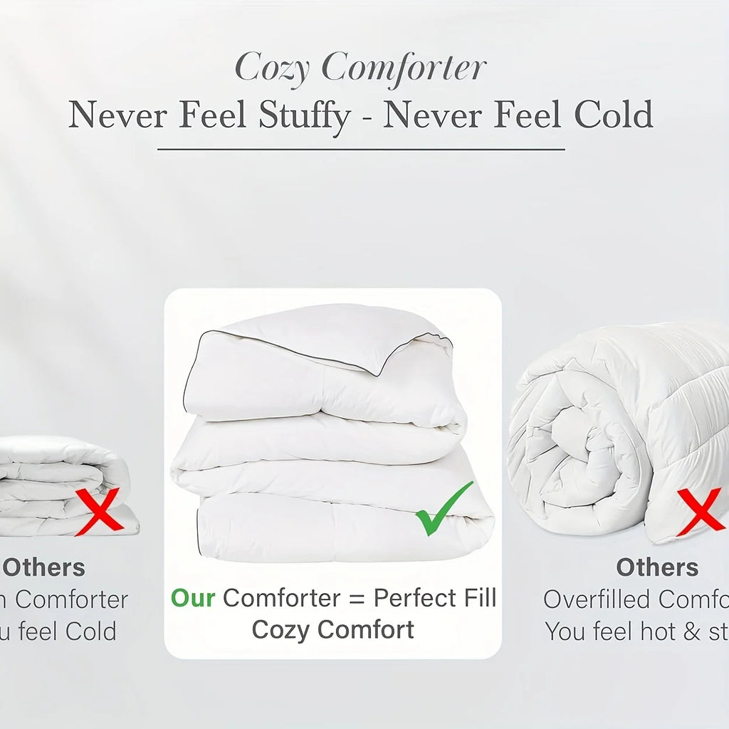 White Down Alternative Comforter - Lightweight & Breathable, Machine Wash