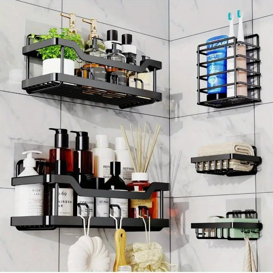 Shower Organizer , Adhesive Rustproof Stainless Steel for Bathroom Storage & Kitchen