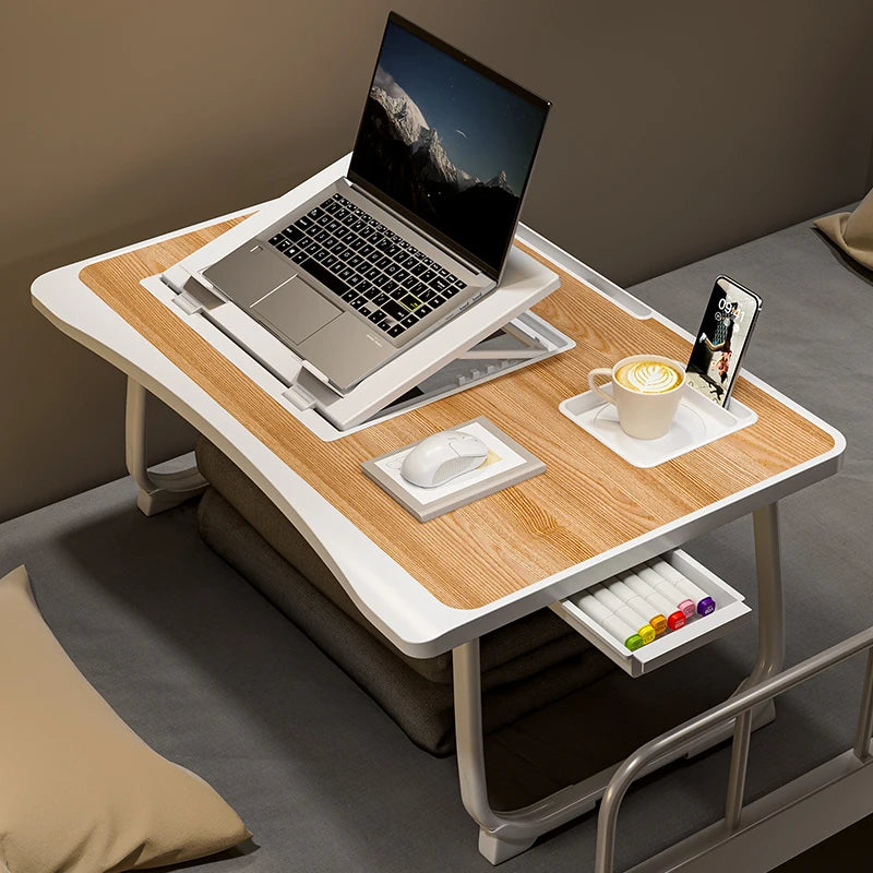 Foldable laptop desk, desktop lifting laptop rack, reading laptop desk, home breakfast tray office desk,