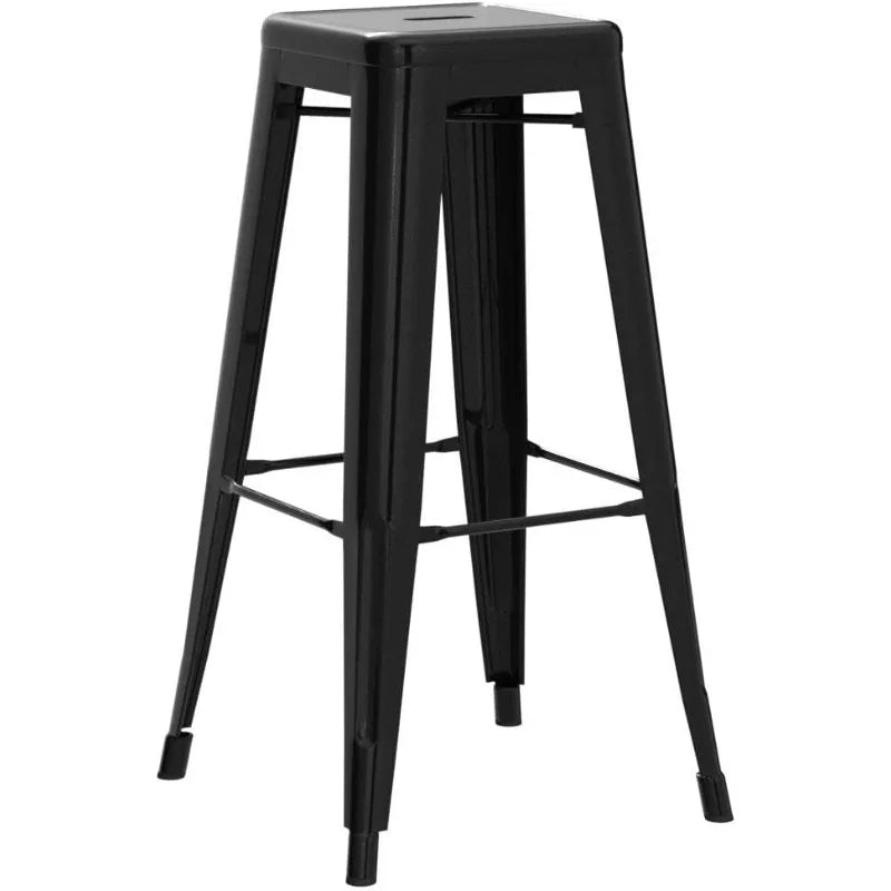 Bar Height Barstools, Stackable Bar Chairs with Footrest for Kitchen/Dining Room/Bistro/Patio,