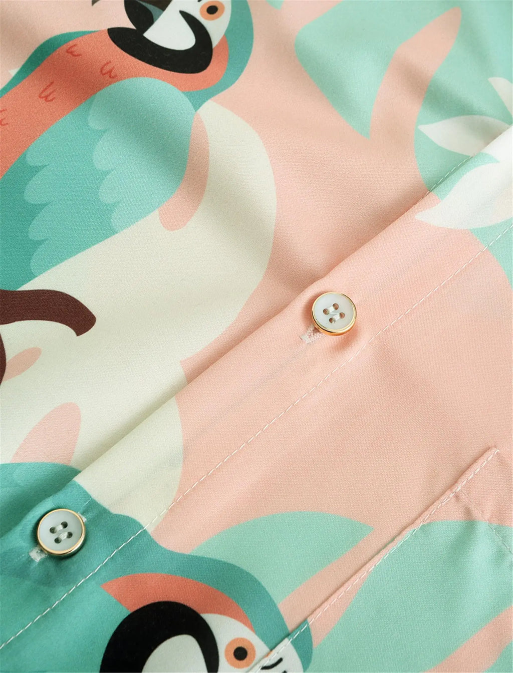 Men's Casual Button-Down Shirts Hawaiian Shirt Short Sleeve Beach Clothes with Pockets