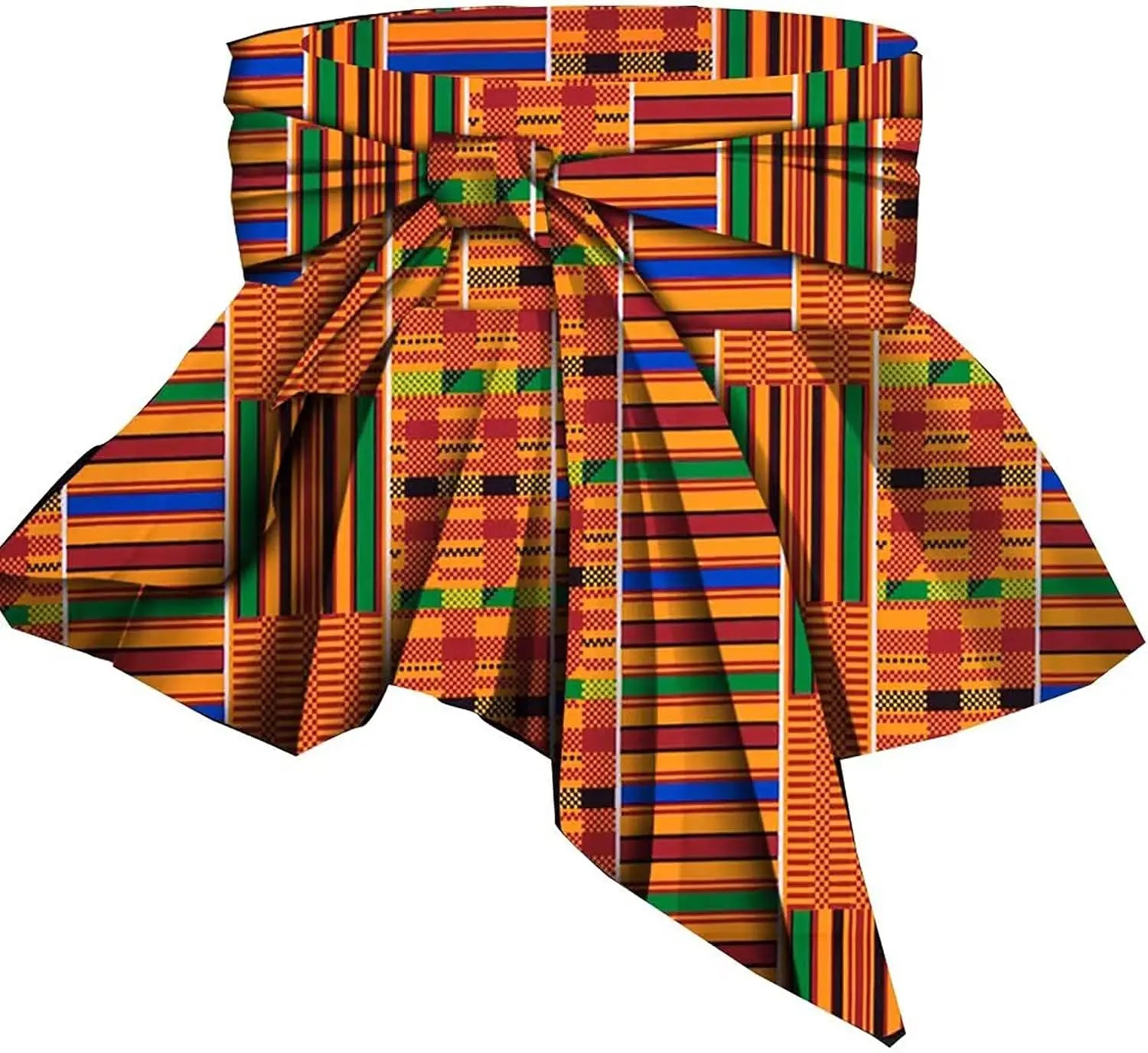 African Women Belt Printed Vintage Wide Belt Tops Dresses Frenulum Prom Pleated Skirt