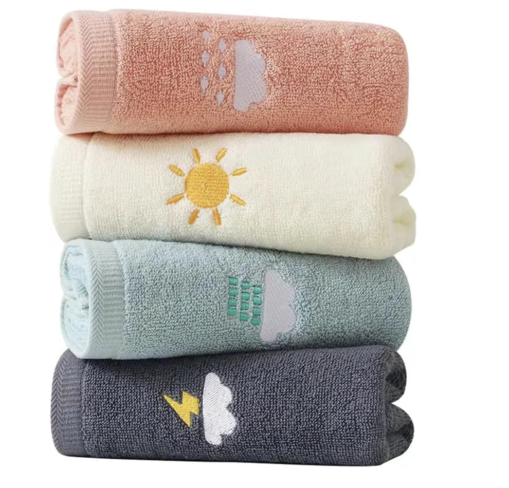 Bathroom Towels Set of 4, Hand Towel Soft Cotton Towel Highly Absorbent for Bath, Face, Gym .