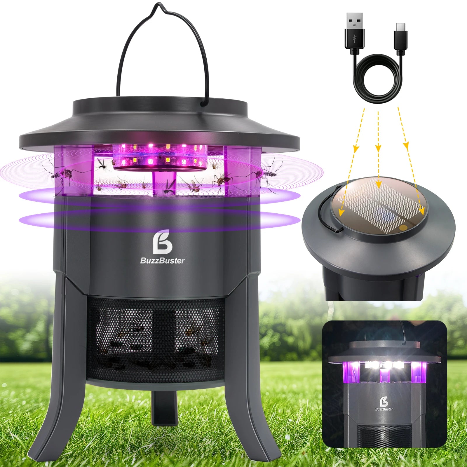 Outdoor, Electric Fly Zapper, Mosquito Killer, Insects Zapper Indoor Outdoor