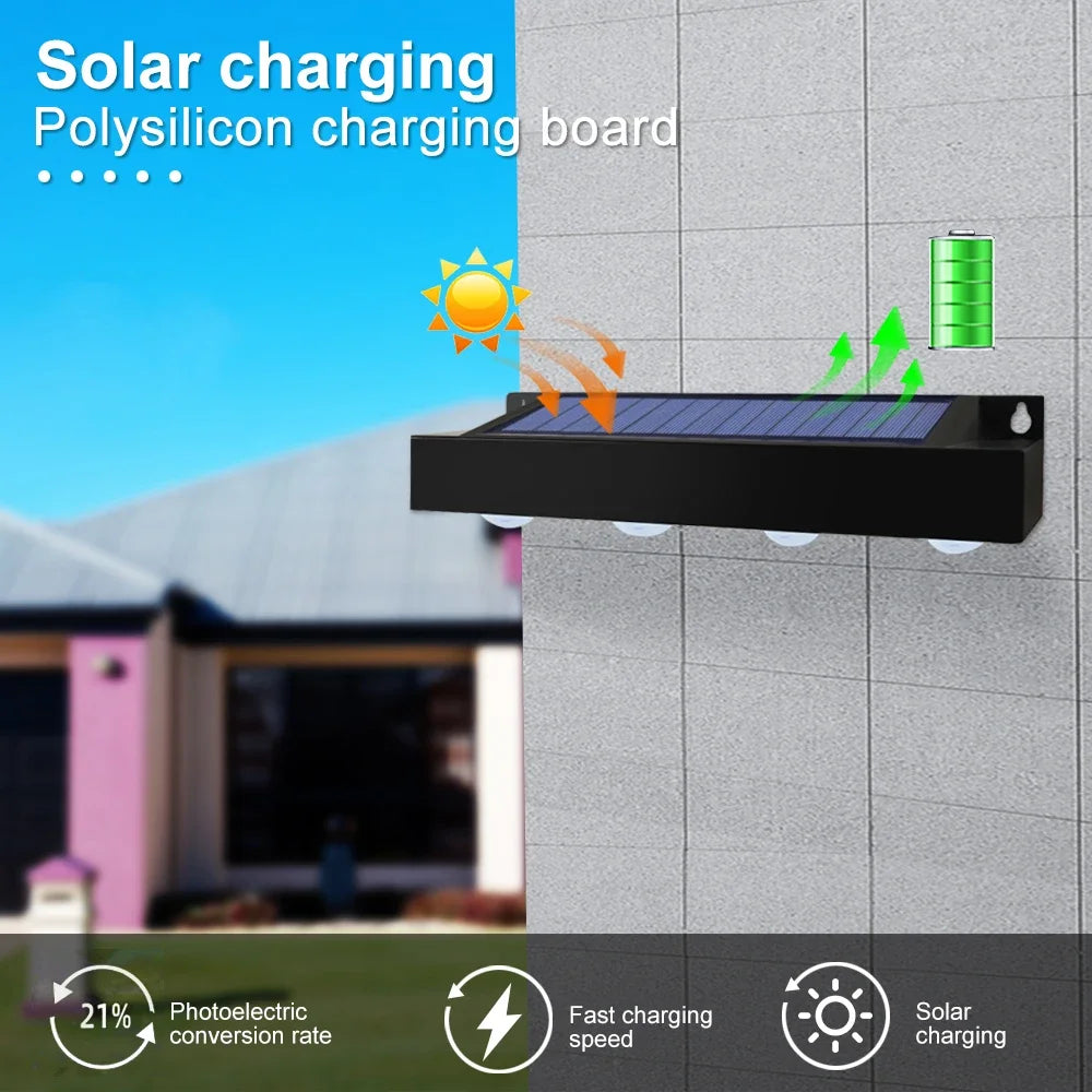 Solar Wall Light Outdoor 4/6/8LED Waterproof  Lights Garden  Porch Patio Deck Balcony