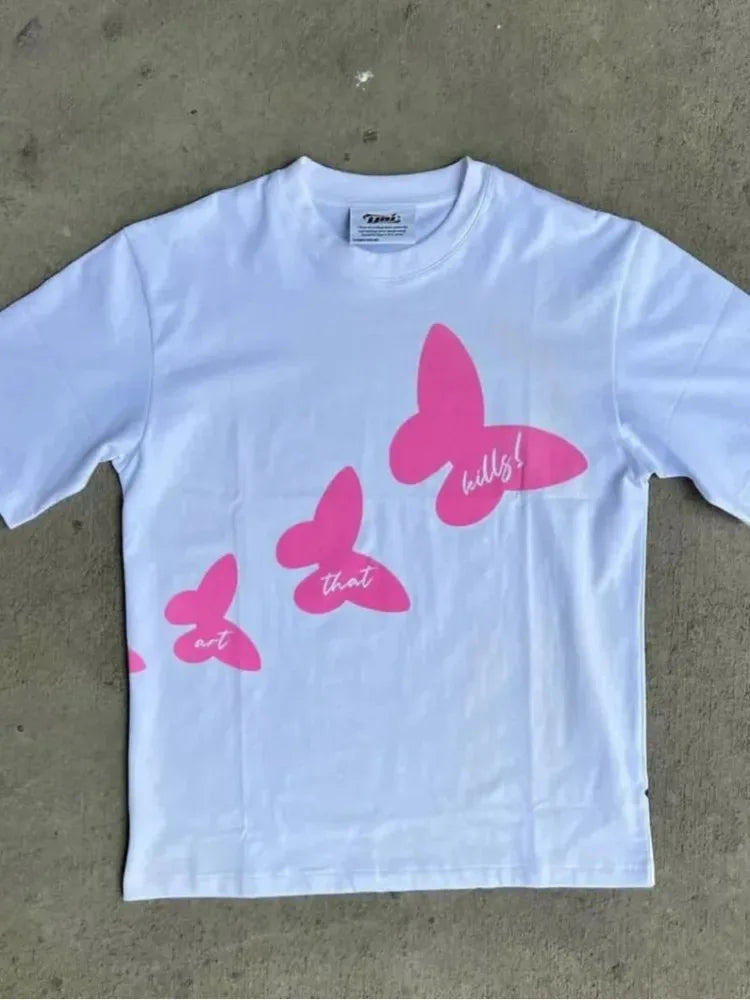 Printed Men Vintage Streetwear Oversized Short Sleeve T-Shirts Casual Clothing Summer