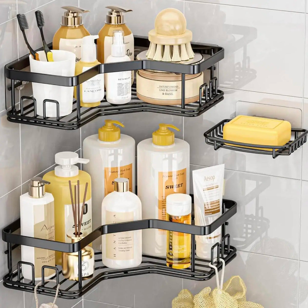 Shower Organizer , Adhesive Rustproof Stainless Steel for Bathroom Storage & Kitchen