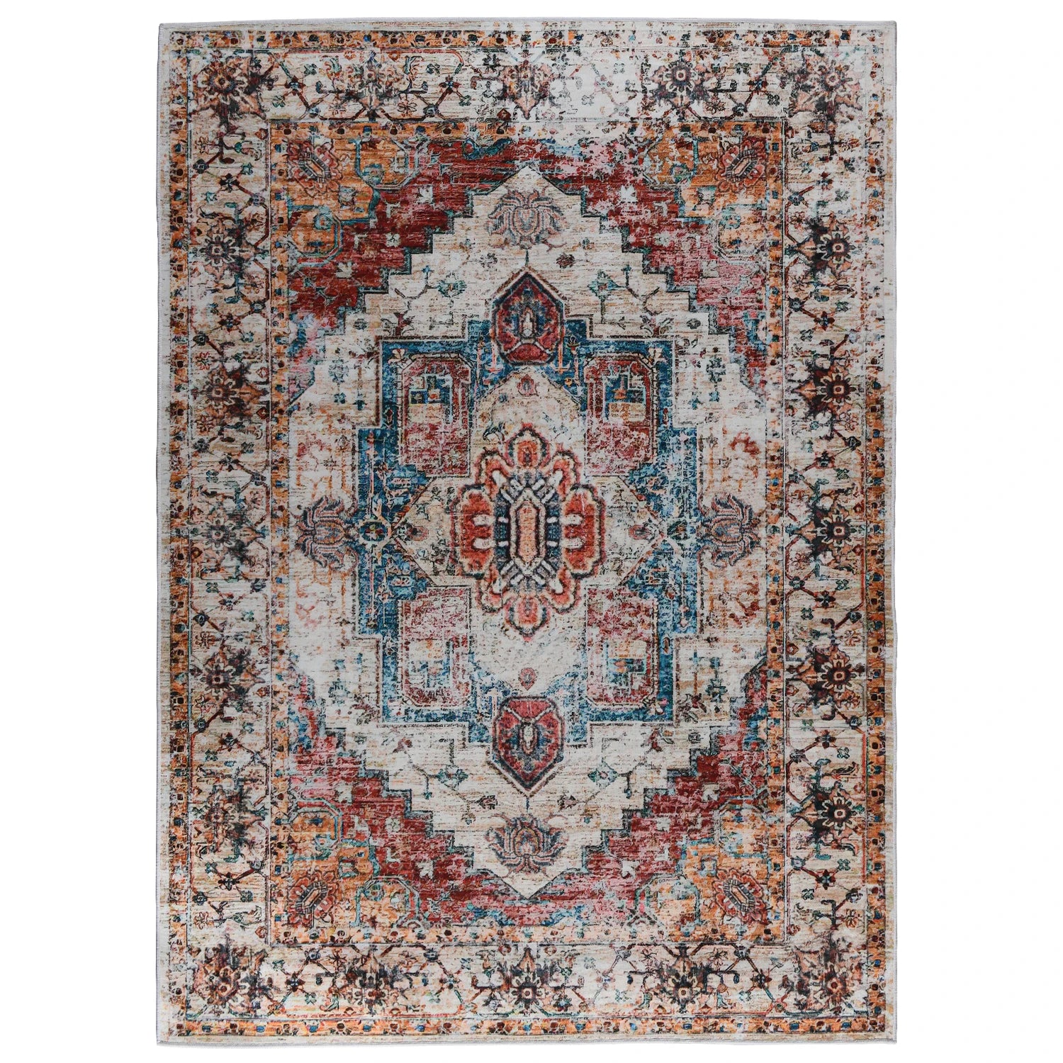 Vintage Bohemian Area Rug for Living Room, Rug Bedroom Indoor Print Carpet Large Size Kitchen Mat