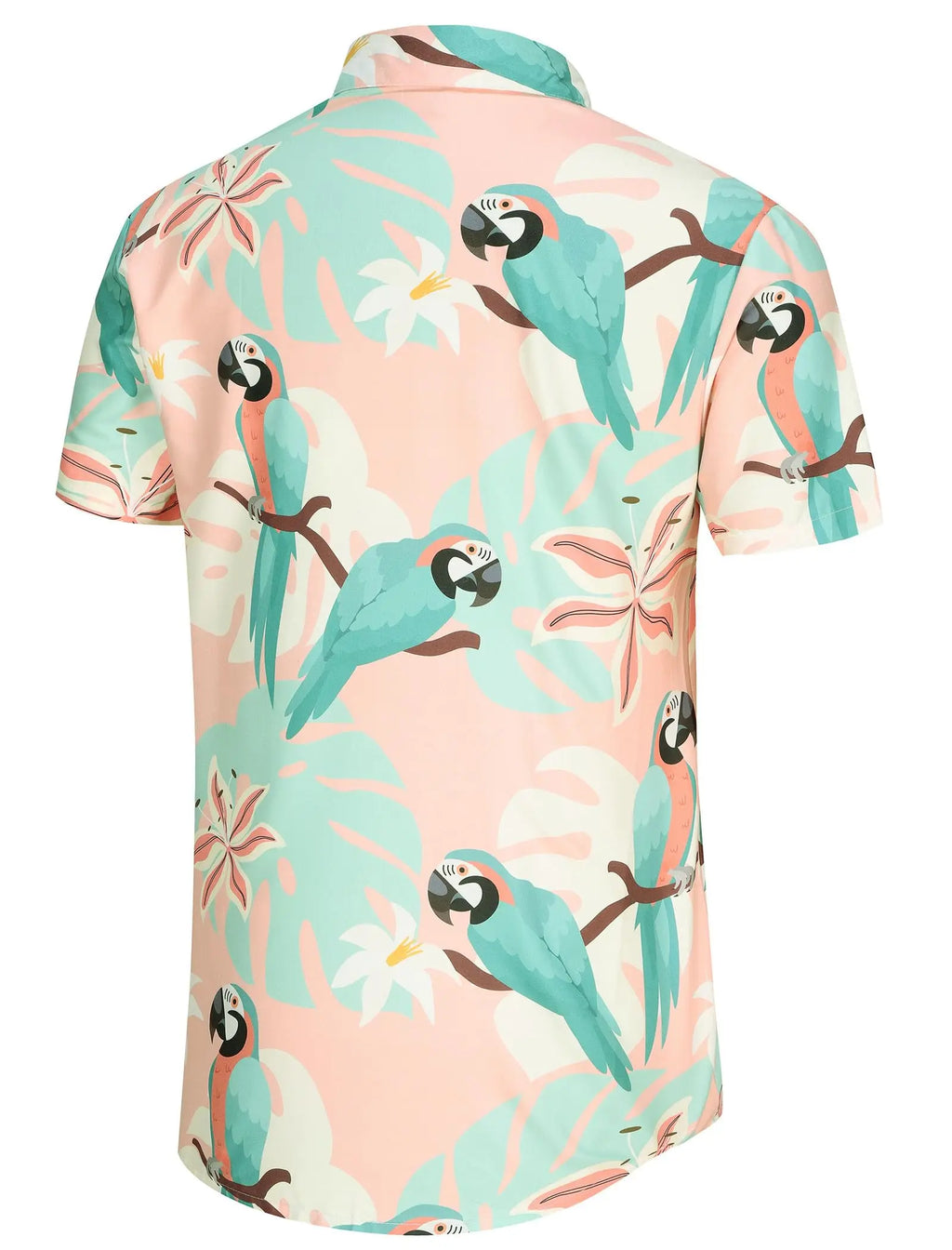 Men's Casual Button-Down Shirts Hawaiian Shirt Short Sleeve Beach Clothes with Pockets