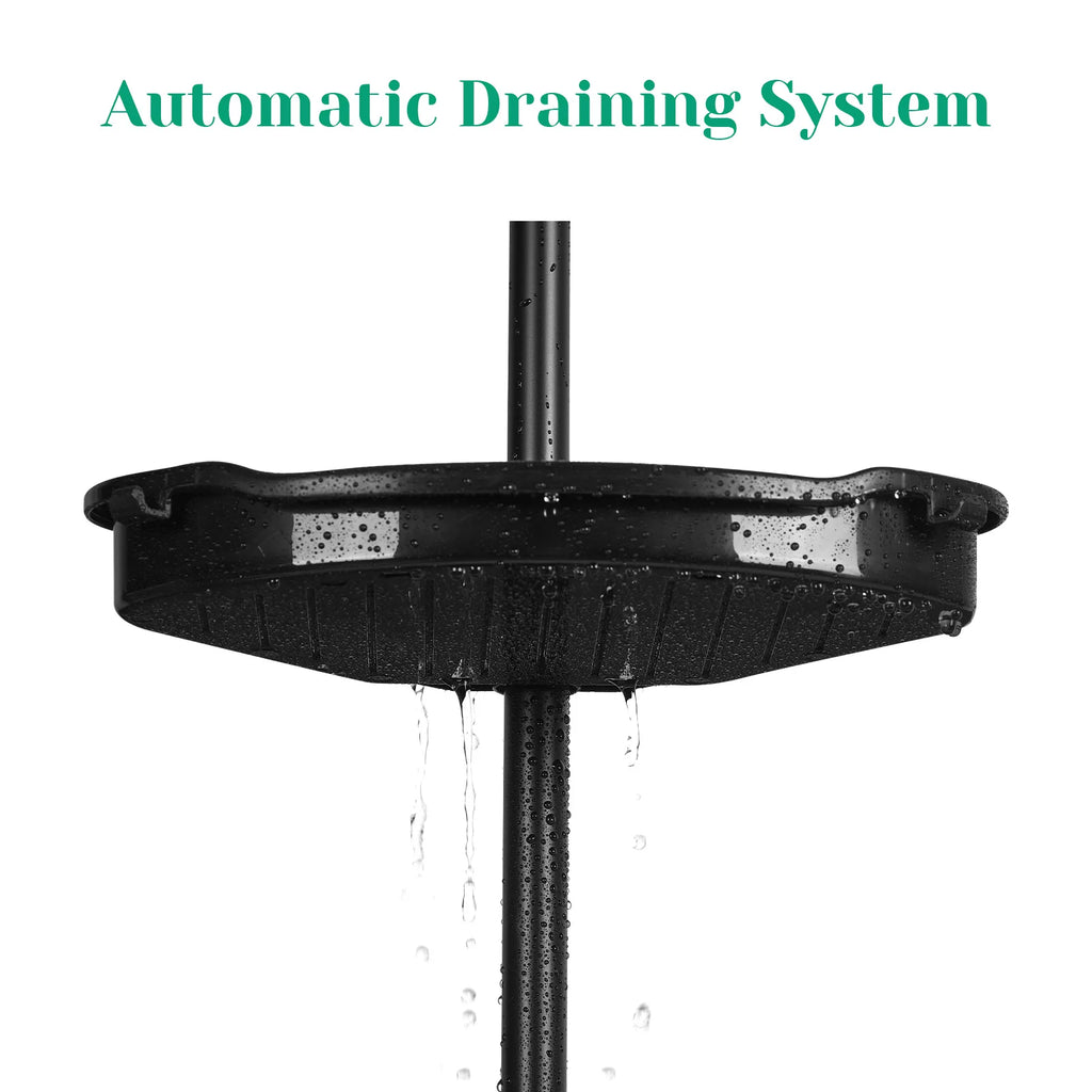 Corner Shower Caddy with Tension Pole Adjustable Shelves Bathroom Storage Organizer