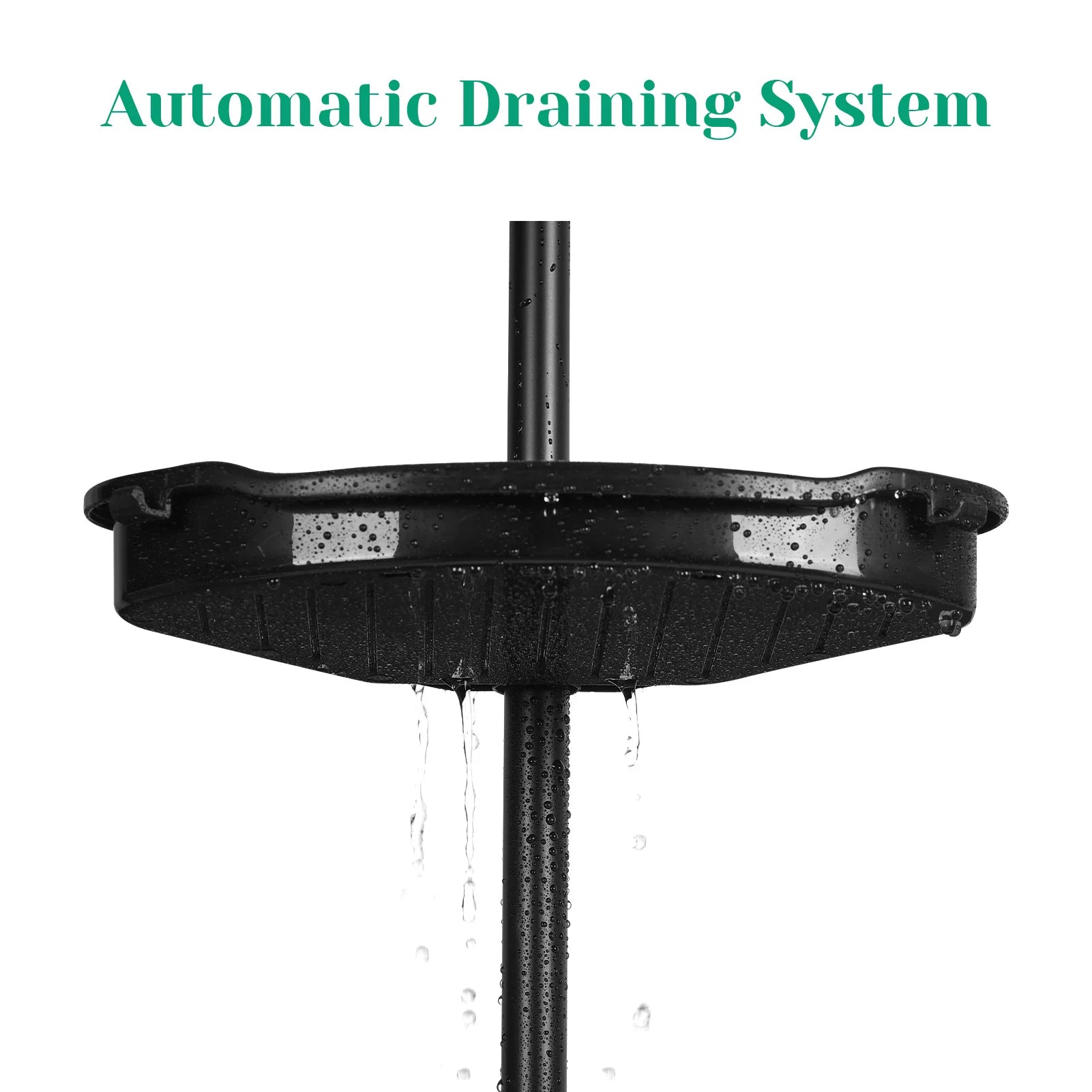 Corner Shower Caddy with Tension Pole Adjustable Shelves Bathroom Storage Organizer