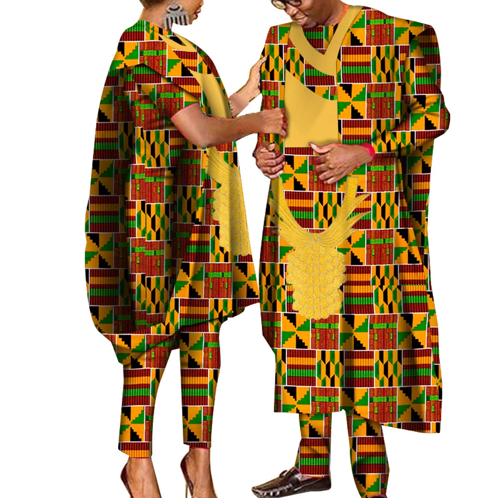Couples African Clothes African Print Dashiki Dresses for Men Women Robe African Wedding Party Dress