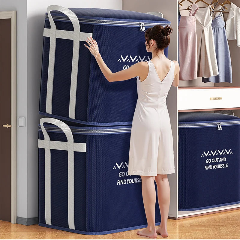 Extra Large  Storage Bag Organizer with Reinforced Handle for Blanket Comforters Bed Sheets Pillows Toy