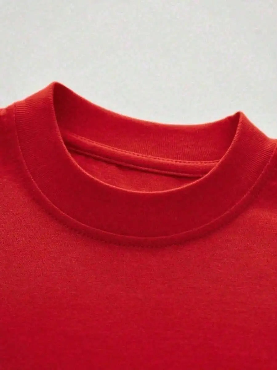 Homme Men's Solid Color Round Neck Short Sleeve T-Shirt