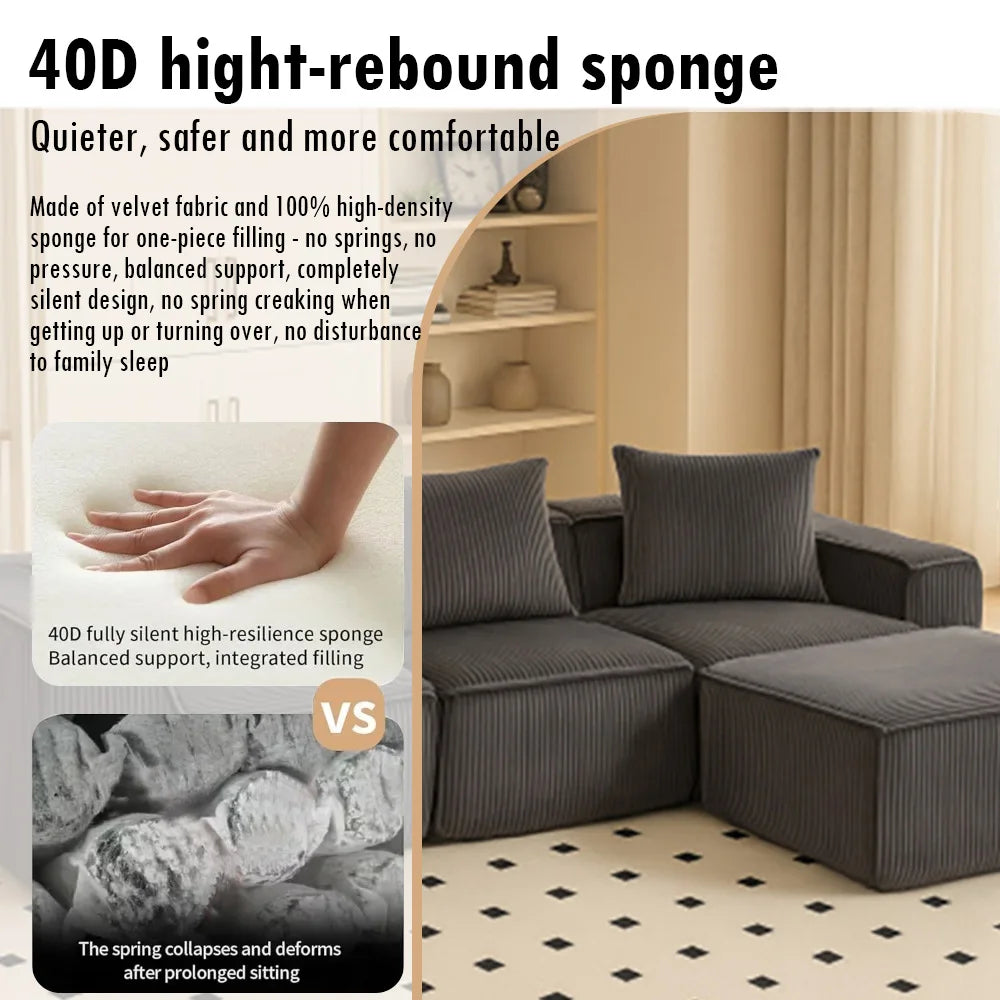 Couch with L-Shape  Modular sleeper Sofa with Deep Seat, for Room