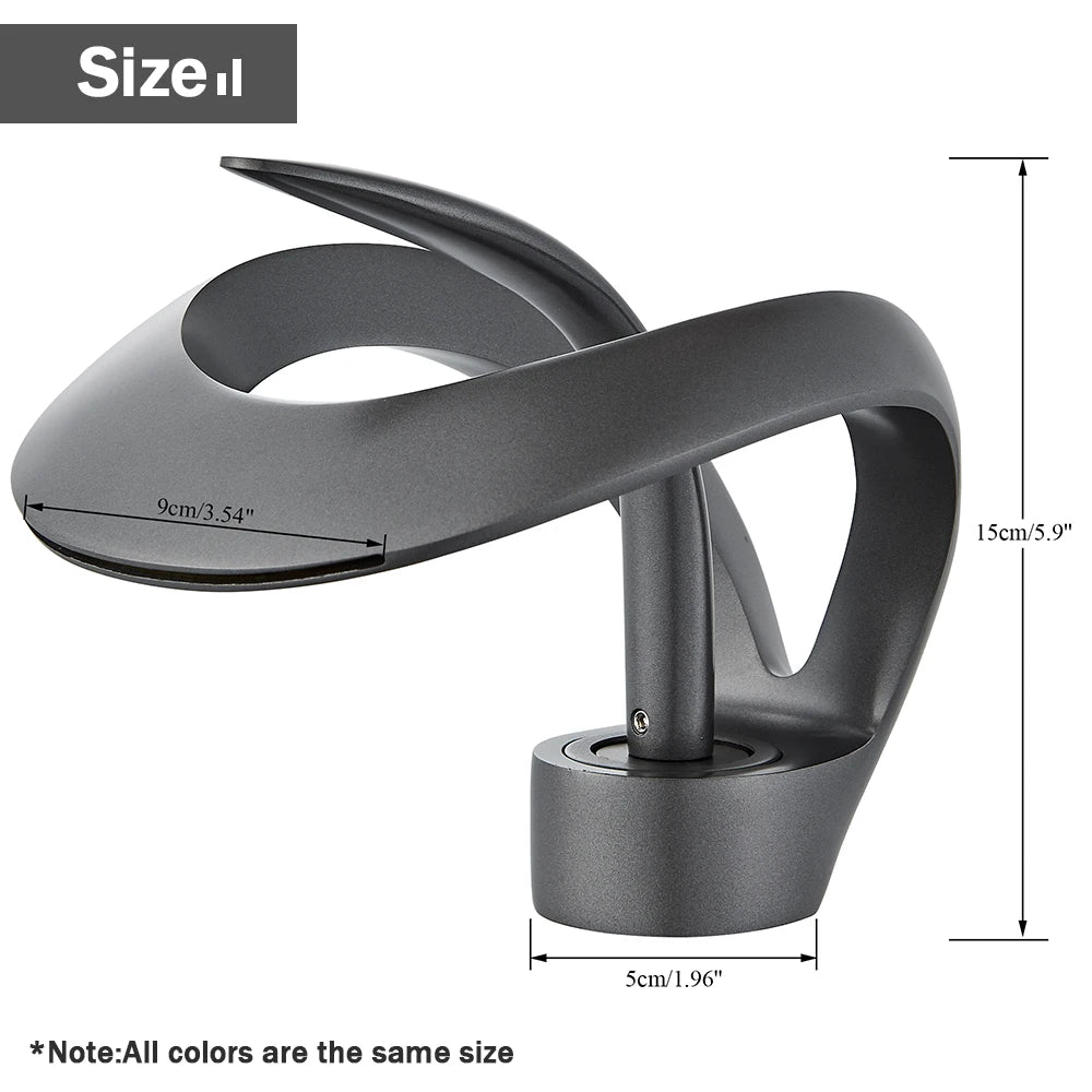 Luxury  Basin Faucet Grey Bathroom Waterfall Mixer  Deck Mount Hot Cold Water